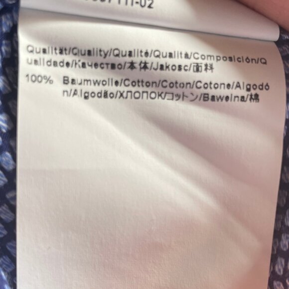 Blue Hugo Boss Men's Geometric-Print Cotton Shirt - Picture 14 of 14